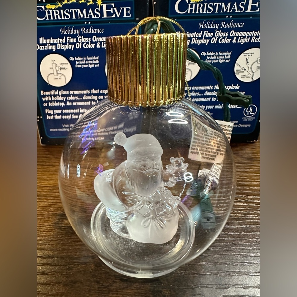 Christmas Eve Holiday Radiance Illuminated Fine Glass Ornament - Picture 2 of 6